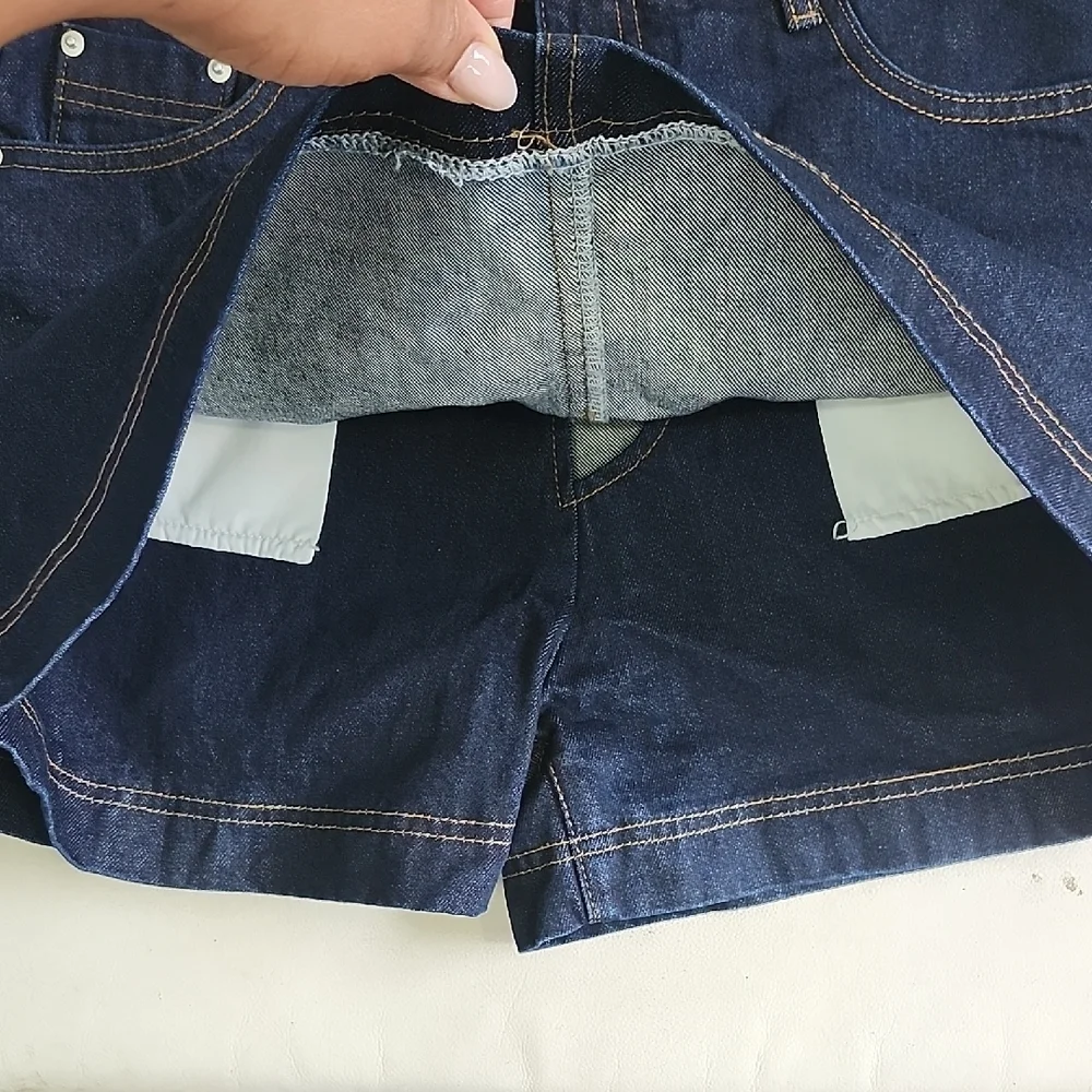 Women’s Dark Blue Denim Jean Shorts - Classic Casual by - Picture 4 of 12